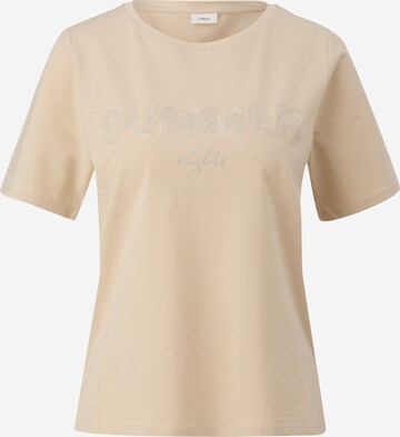 T-shirt s.Oliver BLACK LABEL en beige : devant