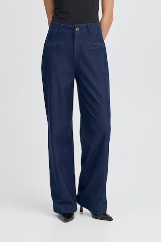 ICHI Wide leg Trousers 'IHKATE ' in Blue: front