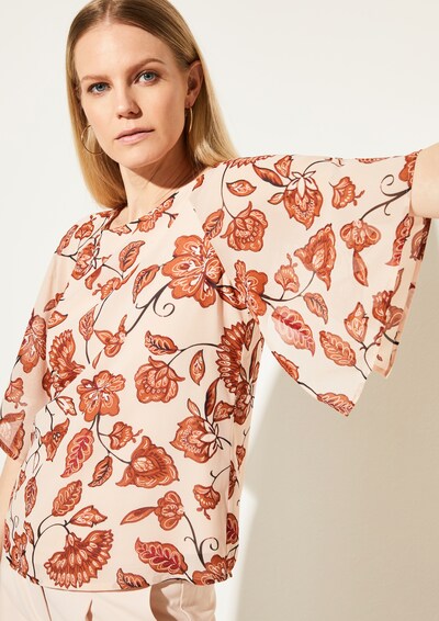 COMMA Bluse in beige / rot | ABOUT YOU