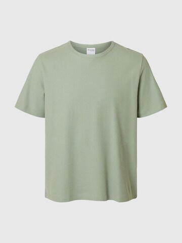 T-Shirt 'SLHJoseph' SELECTED en vert : devant