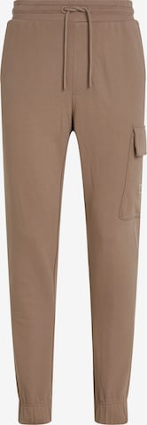 pilka Calvin Klein Jeans Siaurėjantis Laisvo stiliaus kelnės: priekis