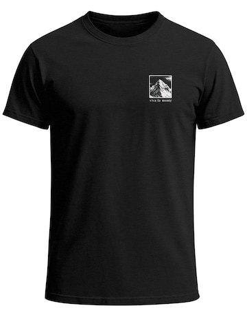 Neverless Shirt 'viva la monte' in Schwarz: Vorderseite