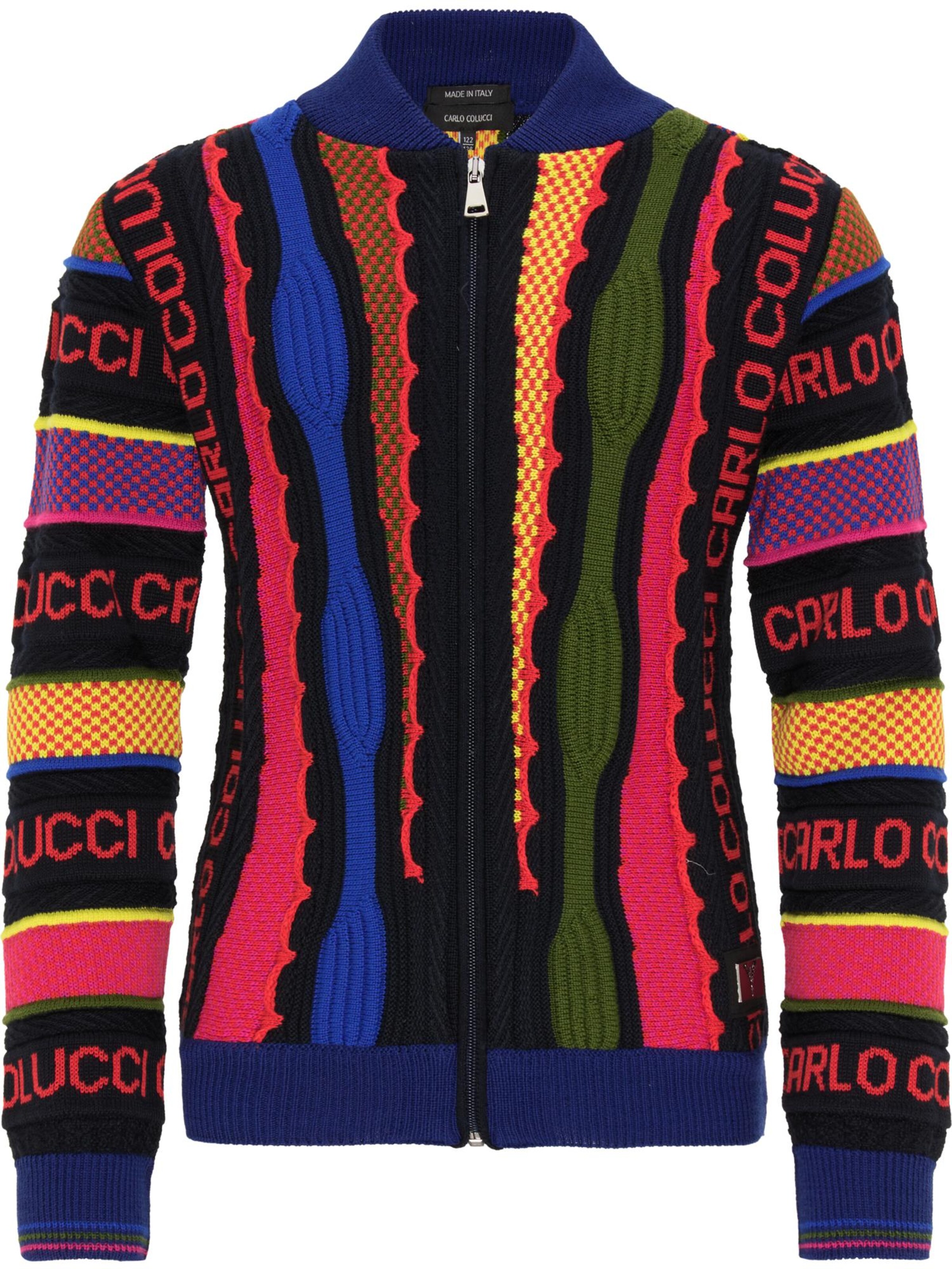 Carlo Colucci Knit cardigan 'Castelforte' in Mixed colours: front