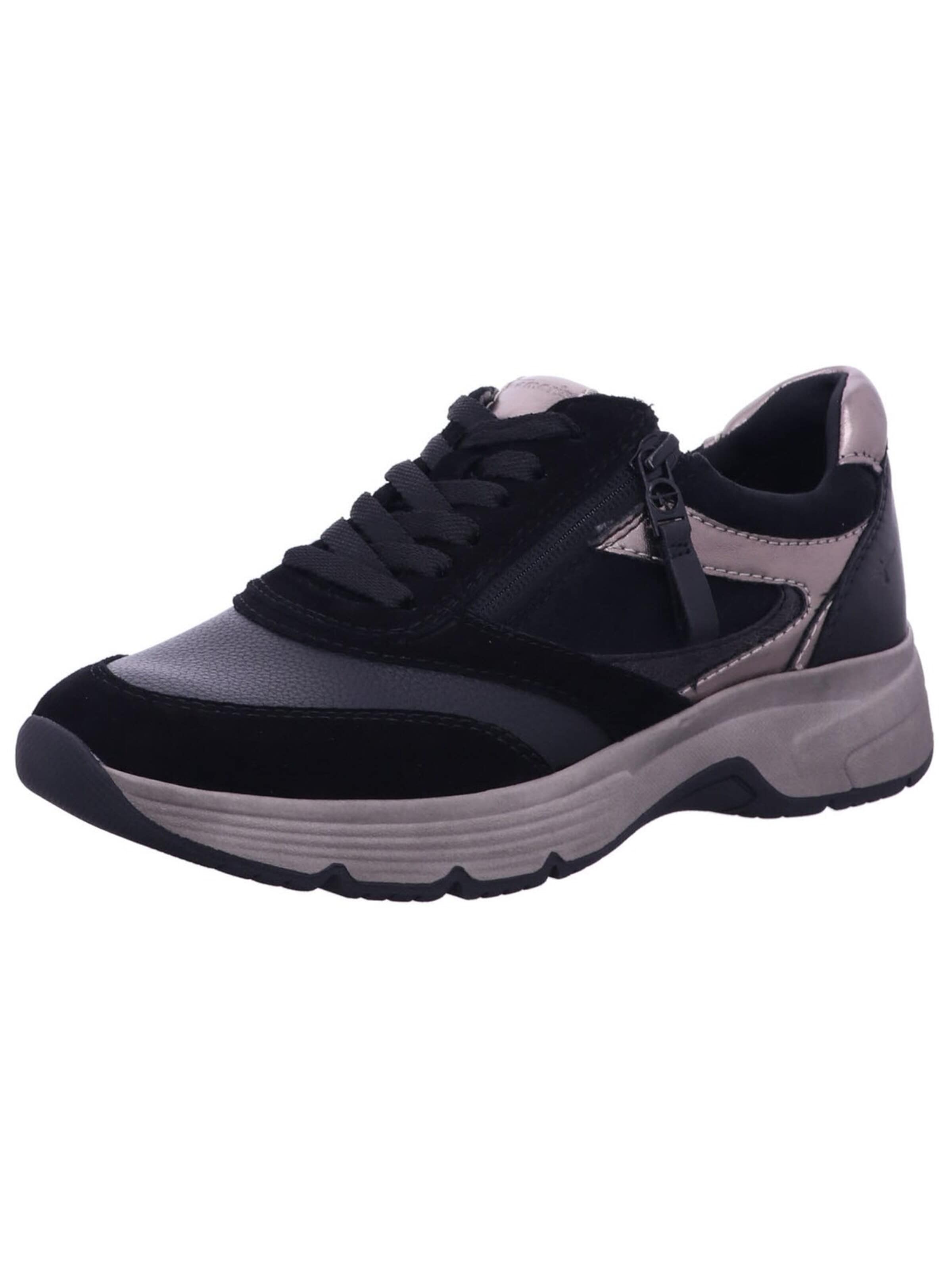 Tamaris - Zapatos con cordón 'Komfort Schnürschuh Damen 8-83705-45 098 Leder-Mix in schwarz' en negro: frente