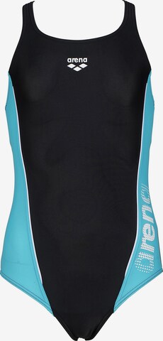 ARENA Athletic Swimwear in Black: front