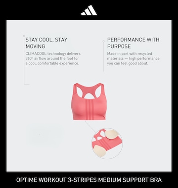 ADIDAS PERFORMANCE Korzetová Sportovní podprsenka 'Optime' – pink
