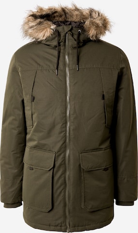 JACK & JONES Winter parka 'JJEConstruct' in Green: front