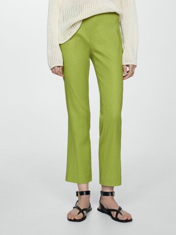 MANGO Bootcut Spodnie 'Santori' w kolorze zielony: przód