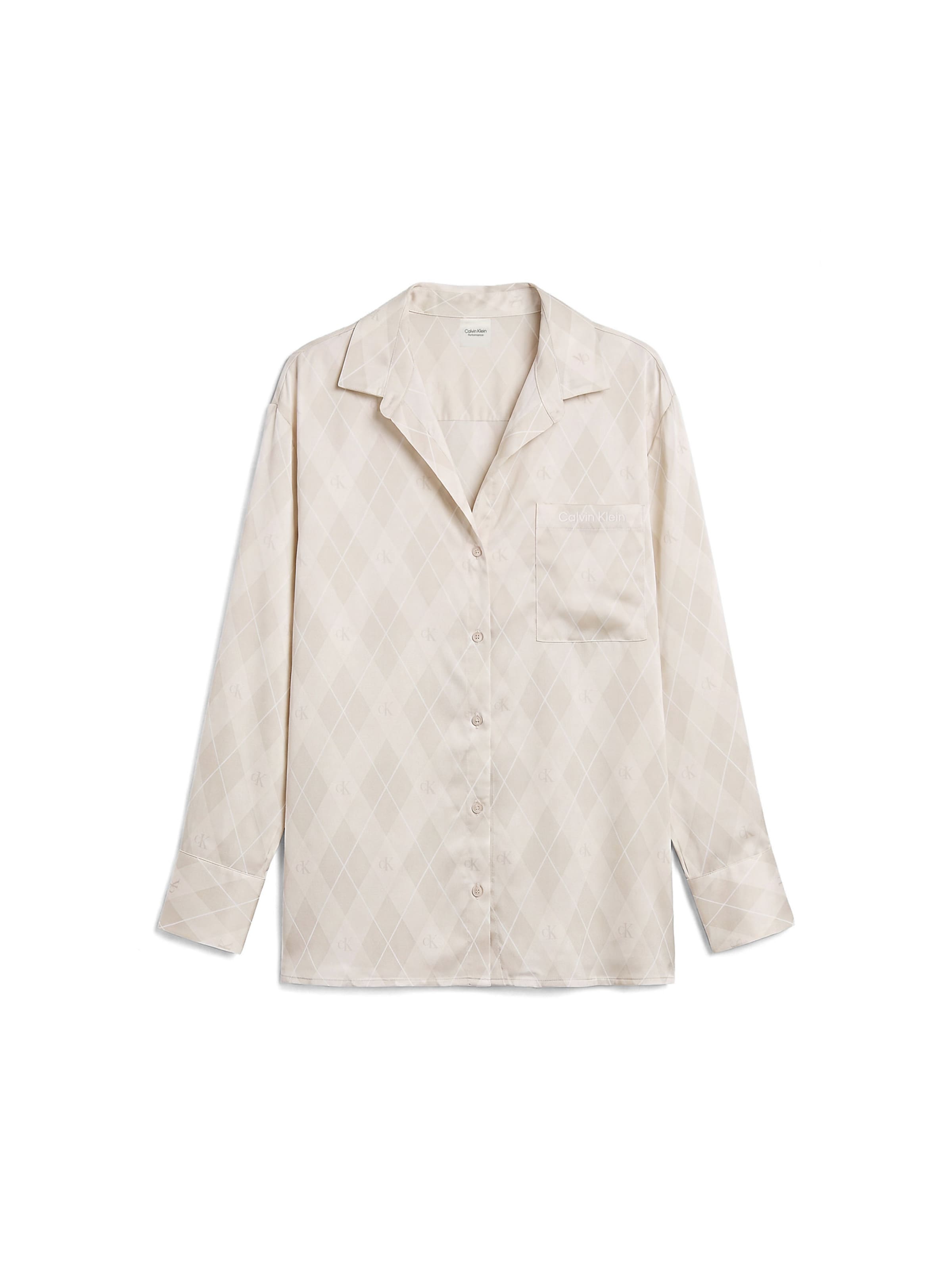 Chemise de nuit Calvin Klein en beige : devant