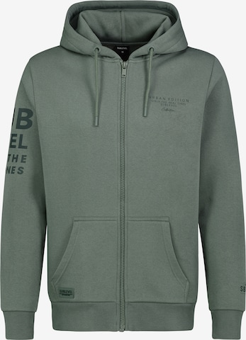 Sublevel Zip-Up Hoodie in Green: front