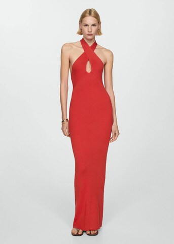 MANGO Knitted dress 'shiffer' in Red: front