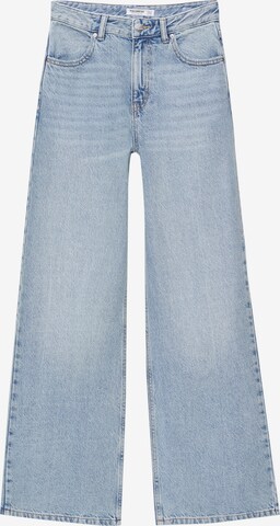 Pull&Bear Wide leg Jeans in Blauw: voorkant