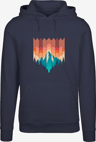 F4NT4STIC Sweater 'Berg Sonnenuntergang Geometrisch' in Blue: front