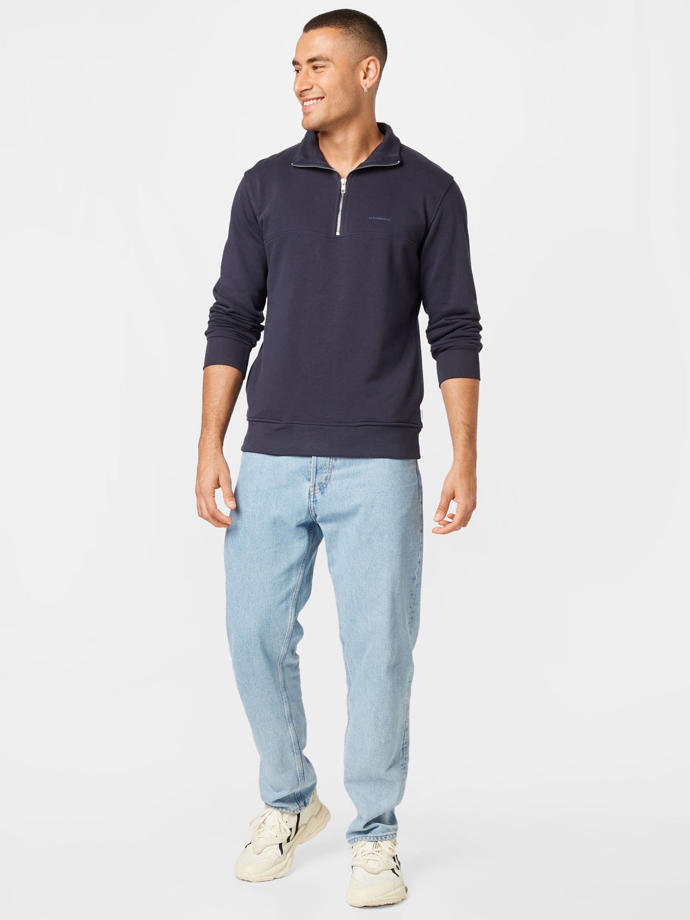 Männer Sweat Lindbergh Sweatshirt in Nachtblau - SY81256 Männer Sweat Lindbergh Sweatshirt in Nachtblau - SY81256