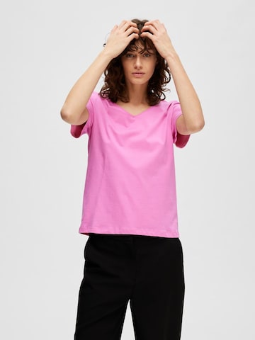 rožinė SELECTED FEMME Marškinėliai