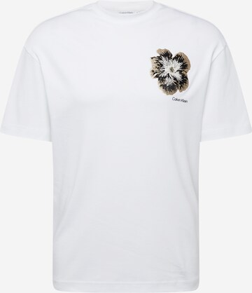 T-Shirt Calvin Klein en blanc : devant