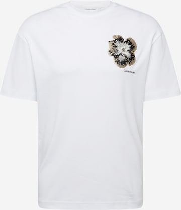 T-Shirt Calvin Klein en blanc : devant