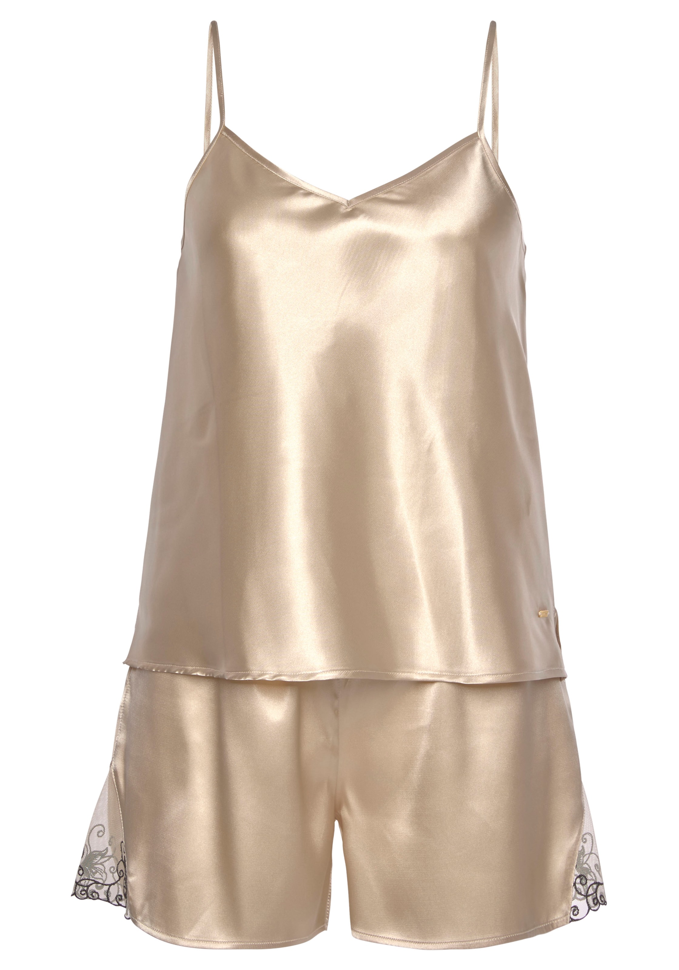 LASCANA Schlafanzug in Beige: Vorderseite