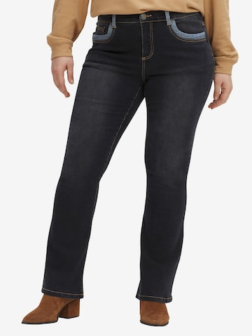 SHEEGO Boot cut Jeans in Black: front