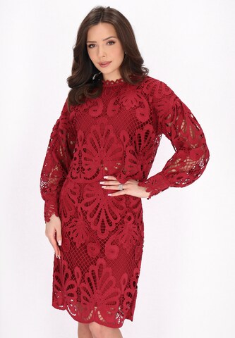 Camicia da donna di faina in rosso: frontale