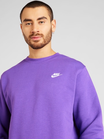 Nike Sportswear Rovný strih Mikina 'Club Fleece' - fialová