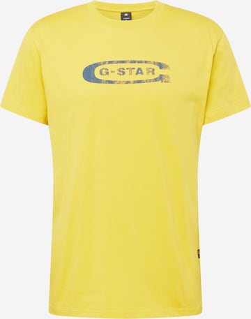 G-Star RAW - Camisa 'Old School' em amarelo: frente