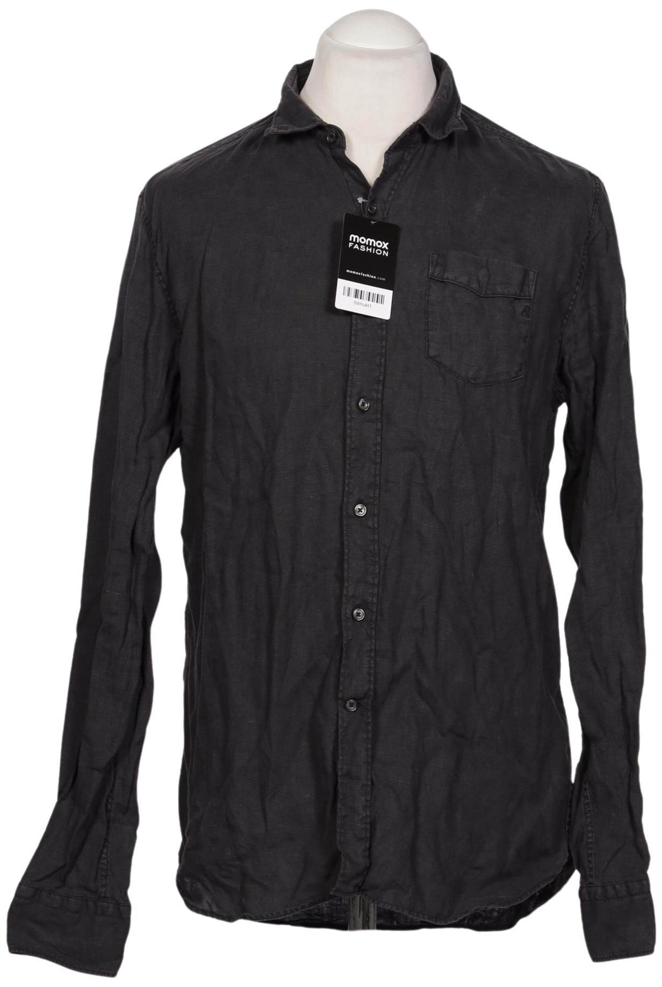 REPLAY Button Up Shirt in XL in Grey: front