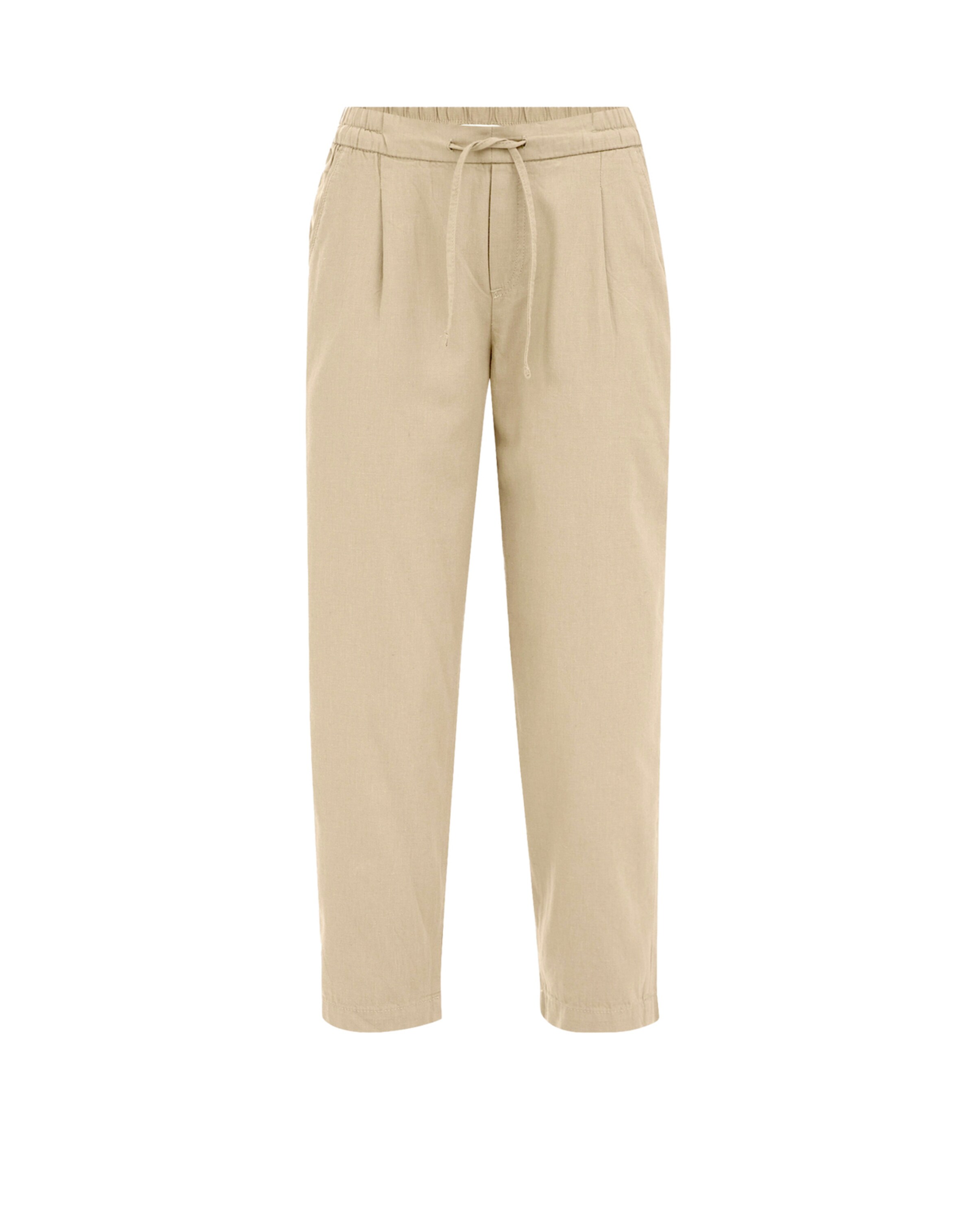 WE Fashion tavaline Voltidega püksid, värv beež: eest vaates