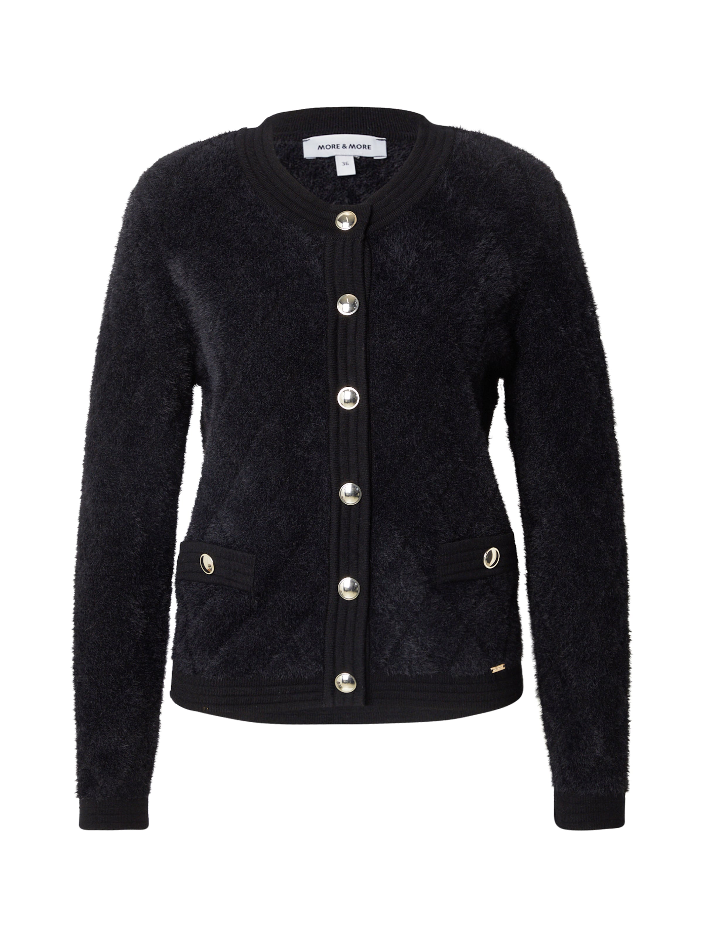 MORE & MORE Strickjacke in Schwarz: Vorderseite