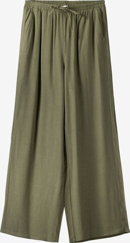 Bershka Wide Leg Hose in Grün: predná strana