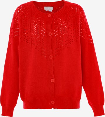 Jalene Knit Cardigan in Red: front