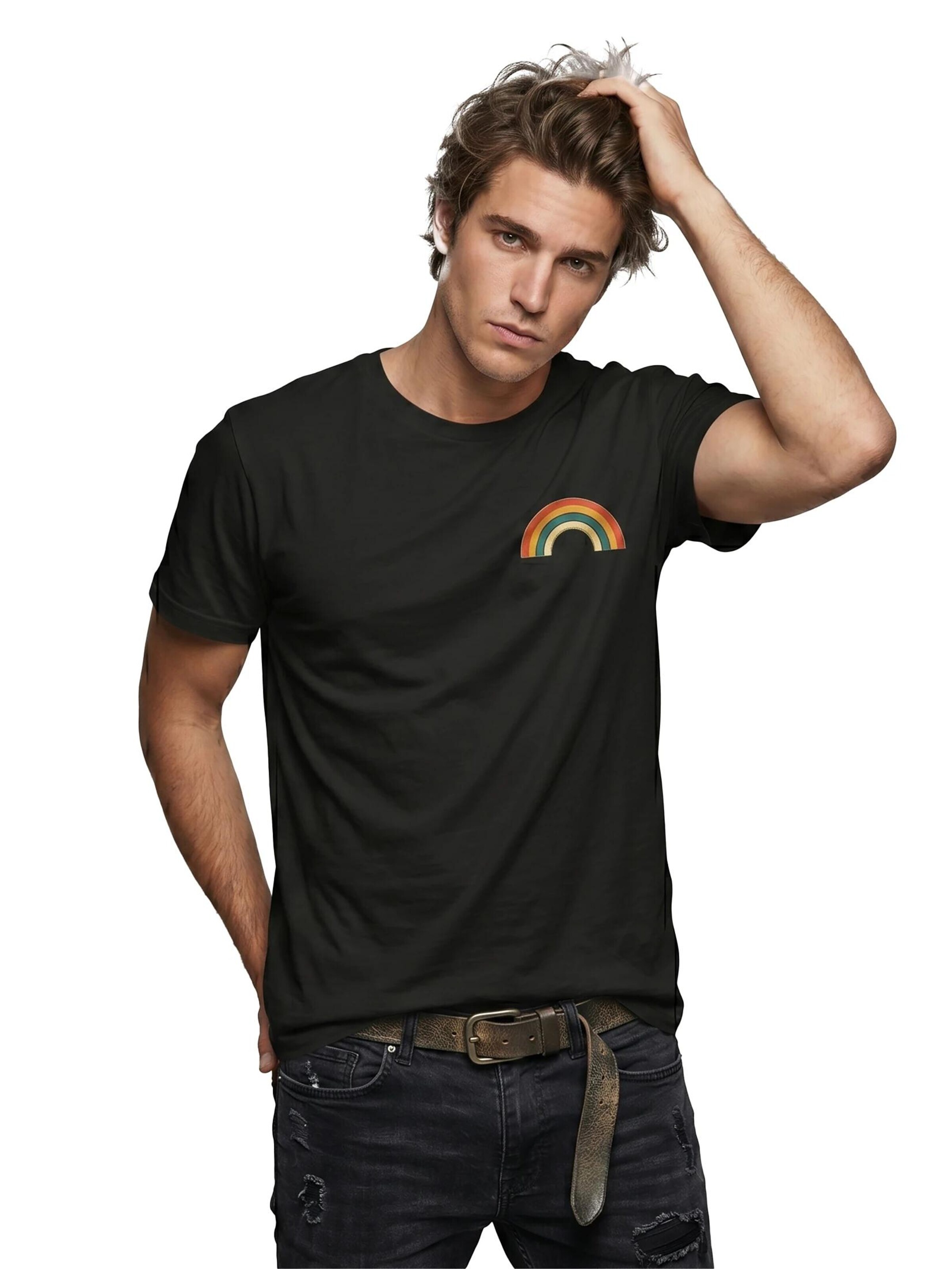 MAKAYA Shirt 'Rainbow'‌ in Schwarz