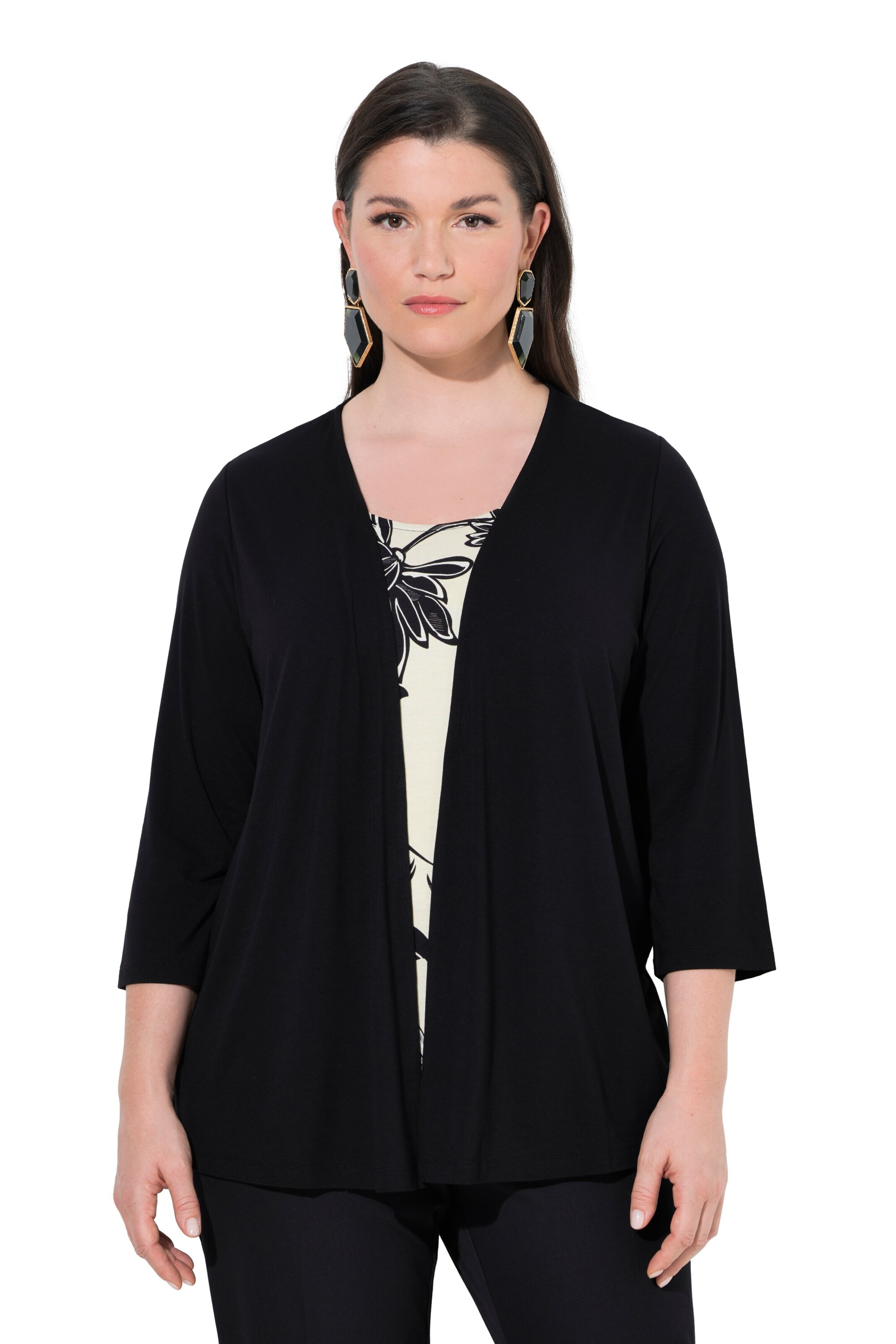 Ulla Popken Shirt in Zwart: voorkant