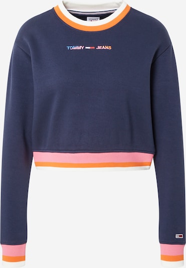 Tommy Jeans Sweater majica u mornarsko plava / narančasta / roza / bijela, Pregled proizvoda