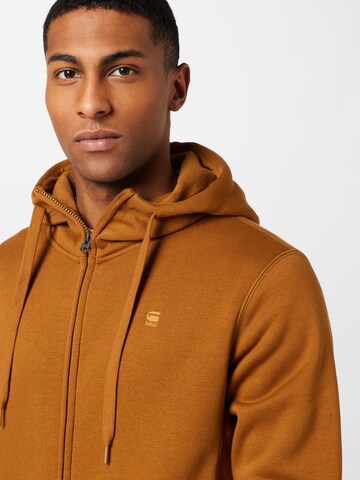 G-Star RAW Regular fit Zip-Up Hoodie 'Premium Core' in Brown