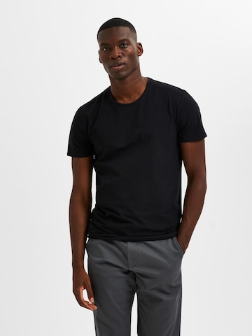 T-Shirt 'Ael' SELECTED HOMME en noir : devant