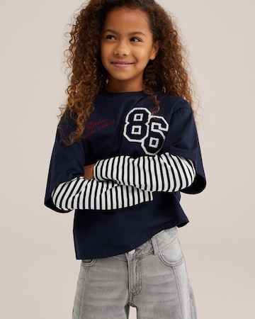 WE Fashion Shirt in Blauw: voorkant
