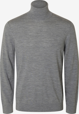 Pull-over 'SLHTRAY' SELECTED en gris : devant