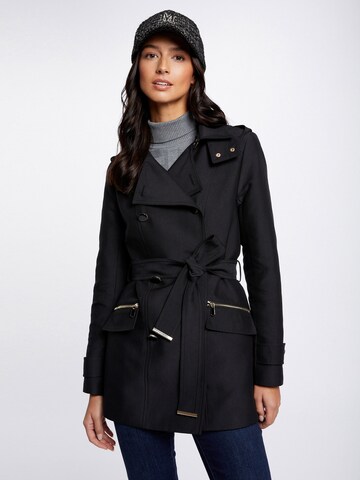 Morgan Between-Seasons Coat in Black: front