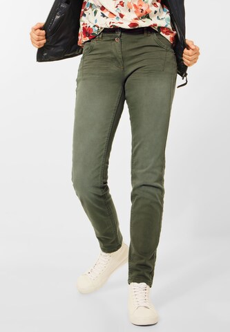 CECIL Slimfit Jeans in Groen: voorkant