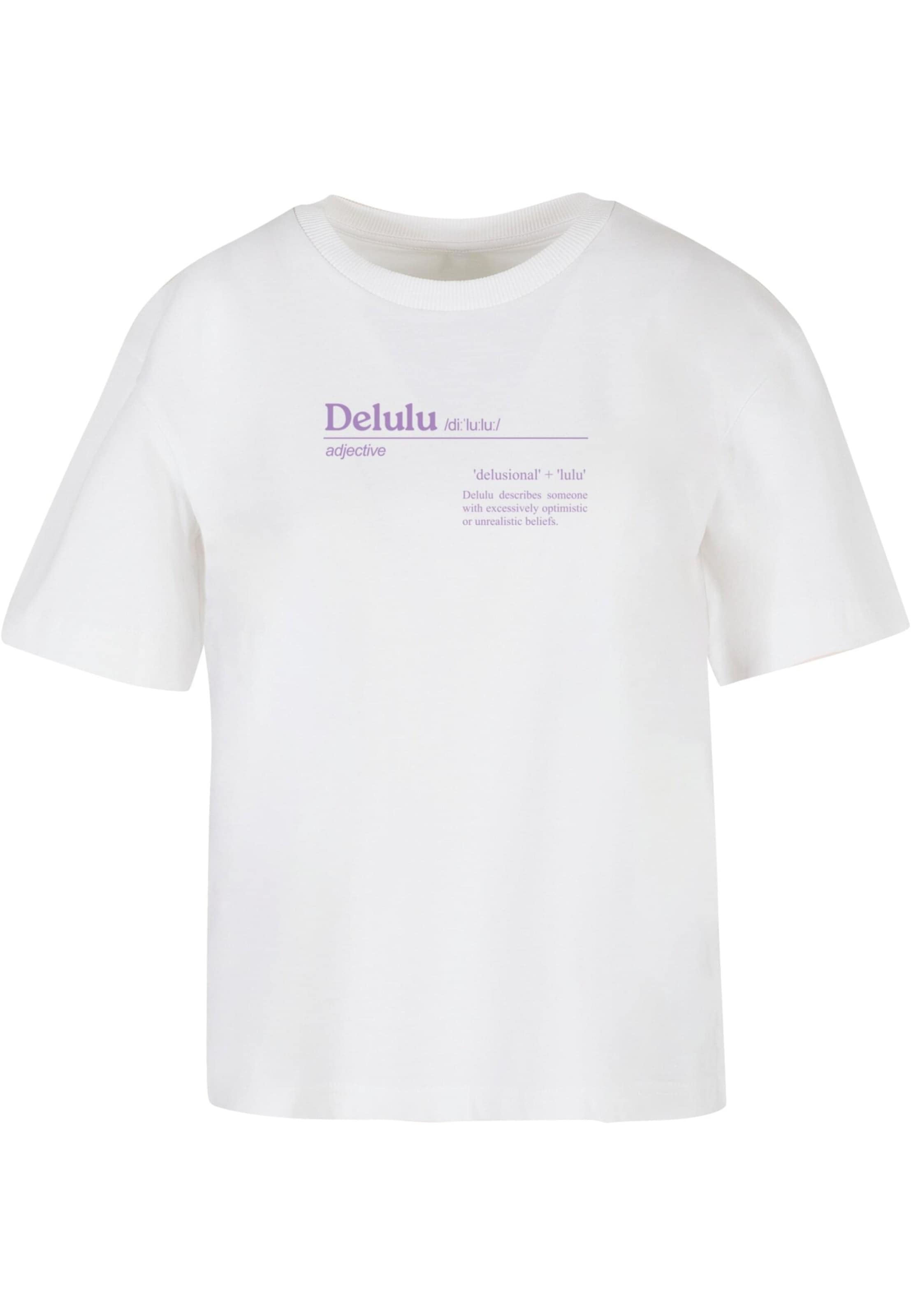 Mister Tee Shirt 'Delulu Definition' in Wit: voorkant