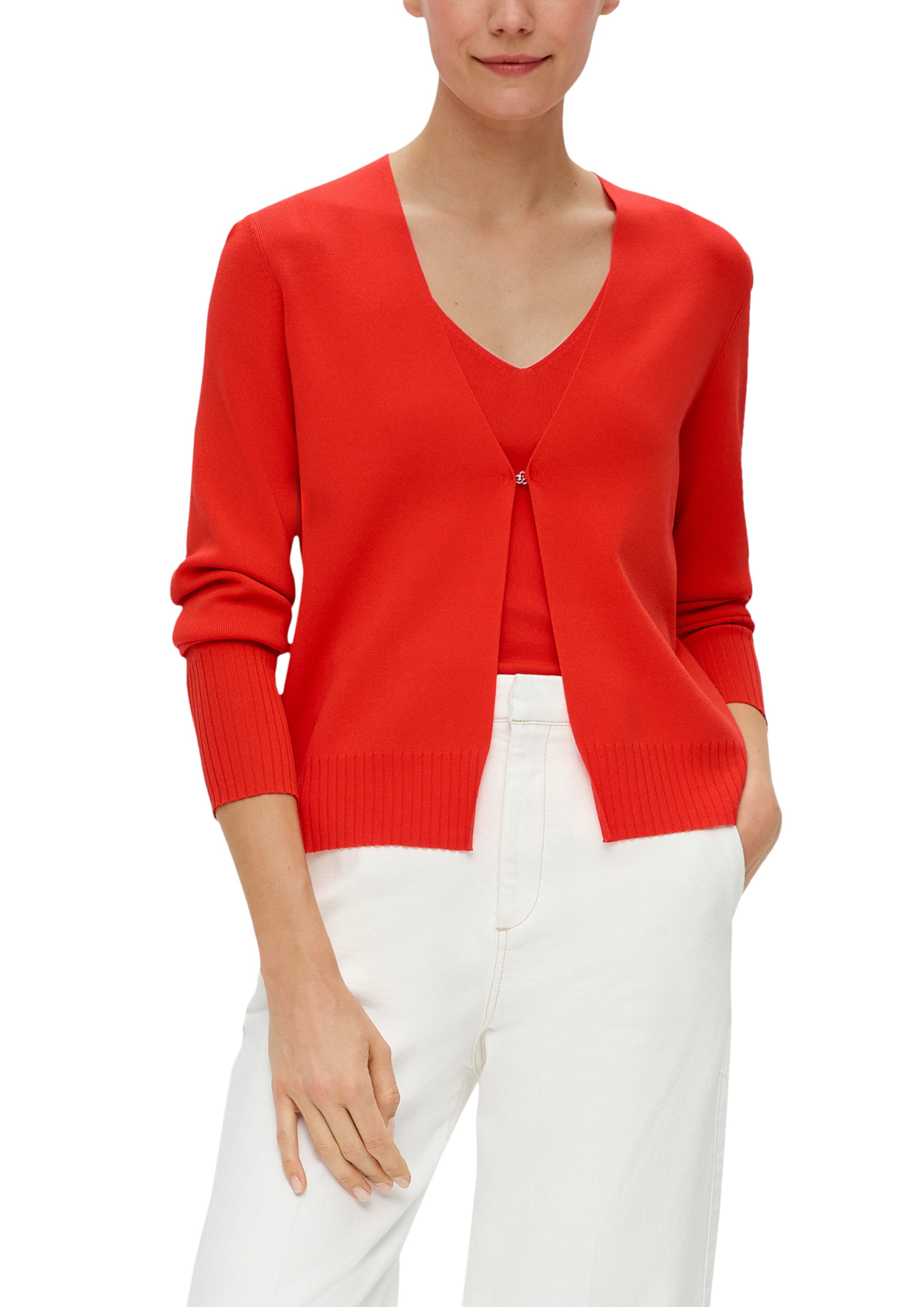 s.Oliver BLACK LABEL Gebreid vest in Rood