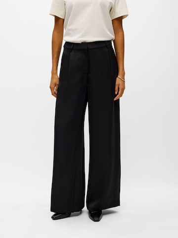 OBJECT - Pierna ancha Pantalón en negro: frente