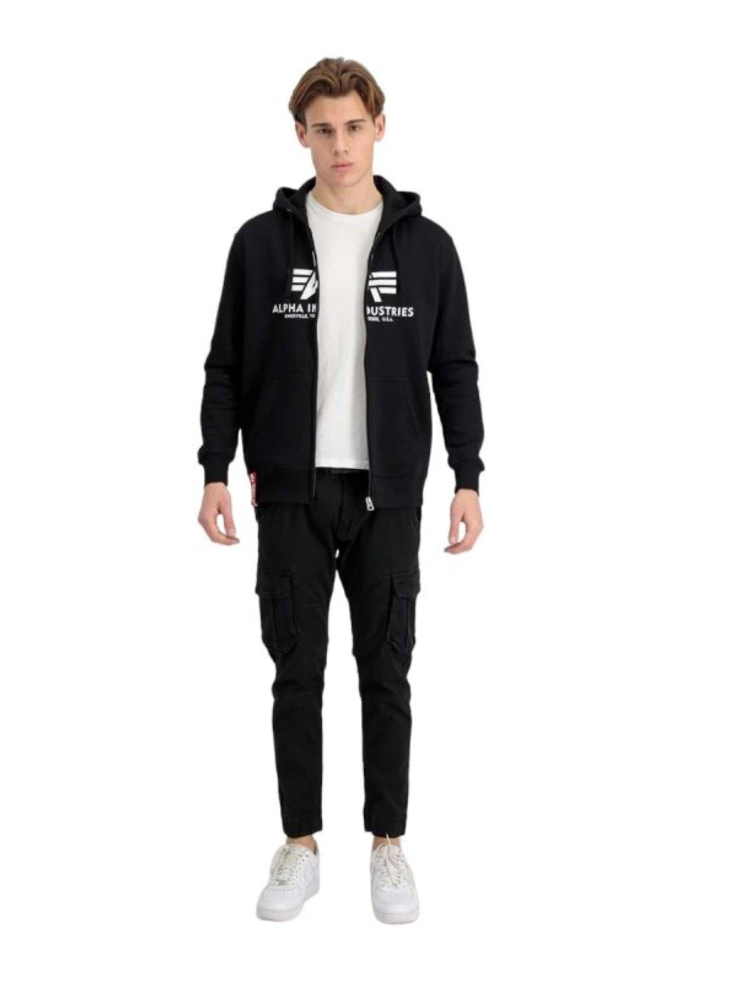 ALPHA INDUSTRIES Sweatjakke i sort