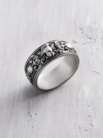 REYTEL Ring 'GLADIATOR. MEMENTO MORI' in Zilver: voorkant