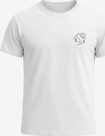 Neverless Shirt 'Berg Linie' in White: front