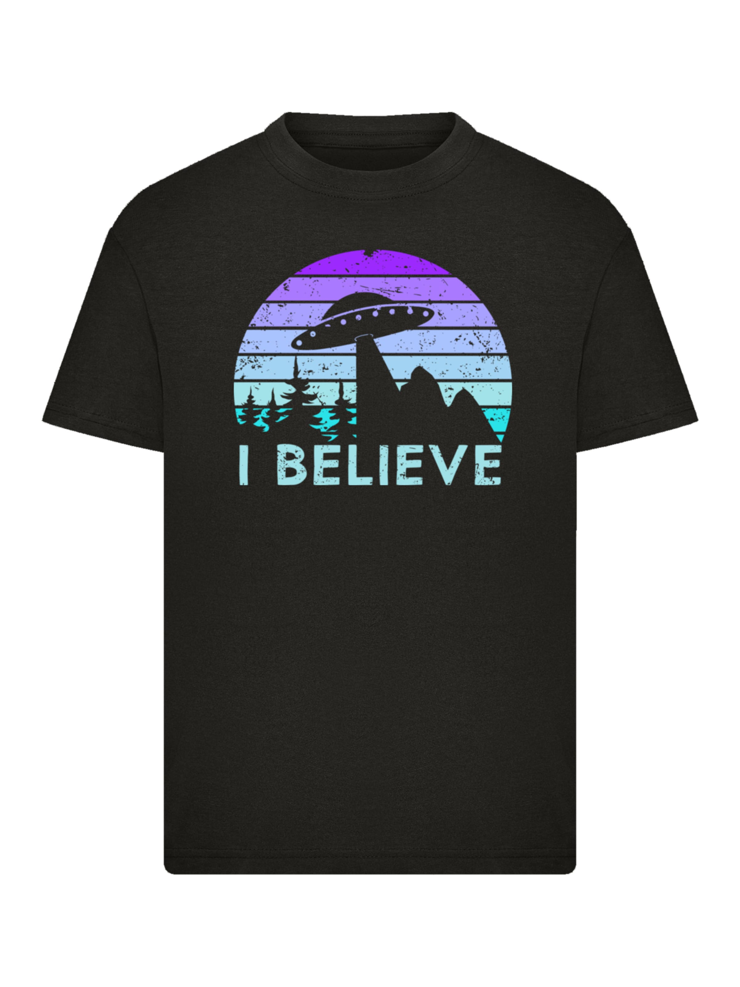 T-Shirt 'I Believe UFO' F4NT4STIC en noir : devant