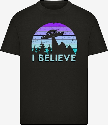 T-Shirt 'I Believe UFO' F4NT4STIC en noir : devant