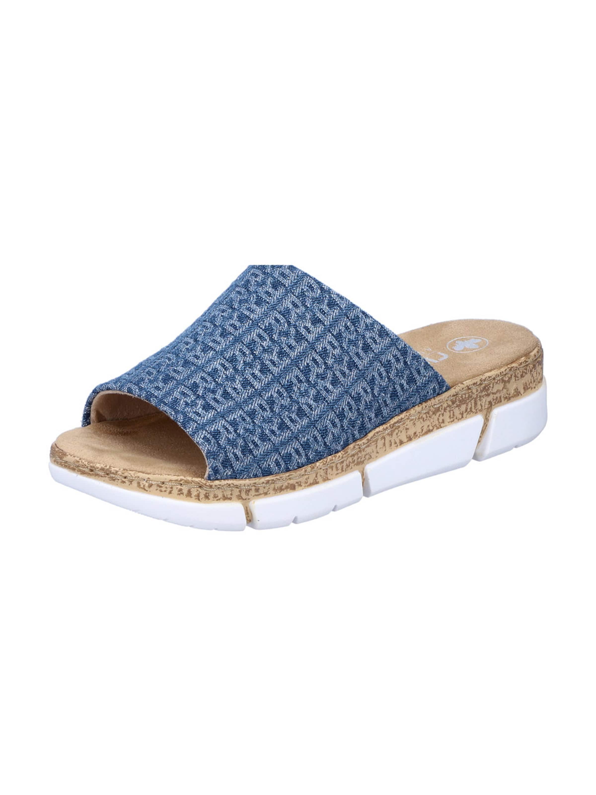 Pantoufle Rieker en bleu : devant