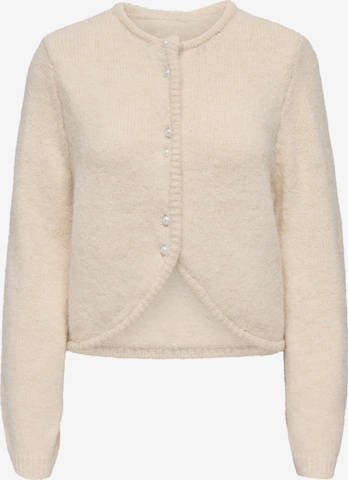 ONLY Gebreid vest 'ONLZAGGIE' in Beige: voorkant